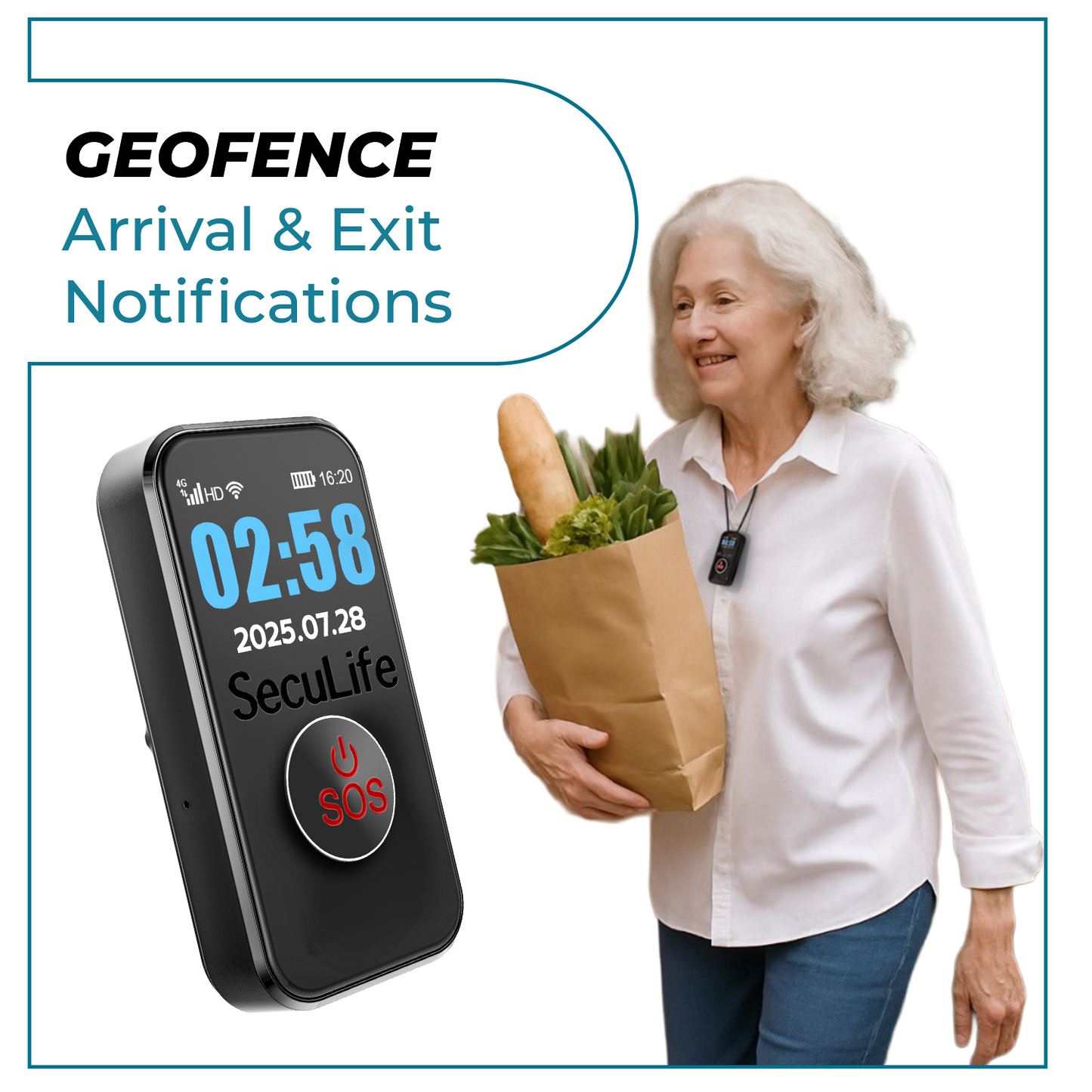 SecuLife Wearable Life Alert Medical Pendant