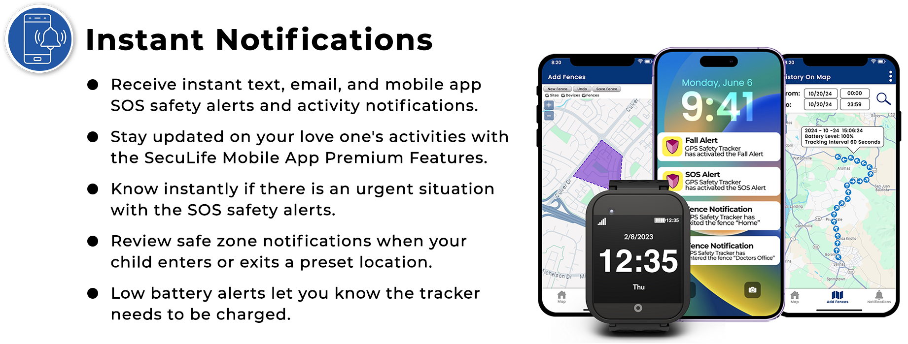 SOS Smartwatch Instant Notifications