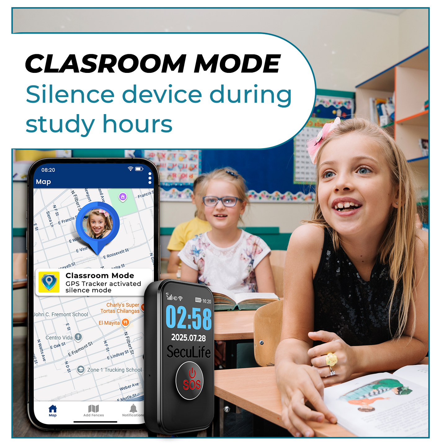 kids s8 pendant classroom compliance silence mode