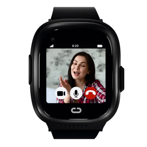 Kids GPS smartwatch showing live video calling screen with two-way
communication and parental control safety features