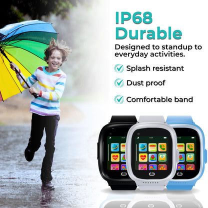 Boys and girls smartwatch IP68 waterproof durable design, and good for children's activities.