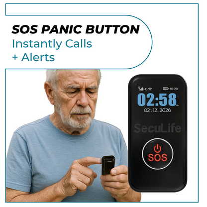 Affordable no contract SecuLife senior SOS panic button medical alert pendant that
is easy to use with instant emergency calls, fall detection alerts and money back
guarantee