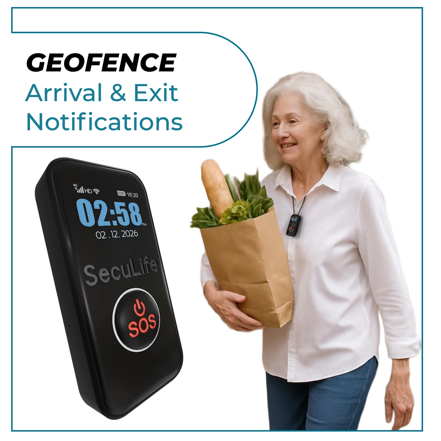 Best budget friendly senior geofence alert system with arrival and exit notifications,
SOS emergency button, automatic fall detection, and money back guarantee