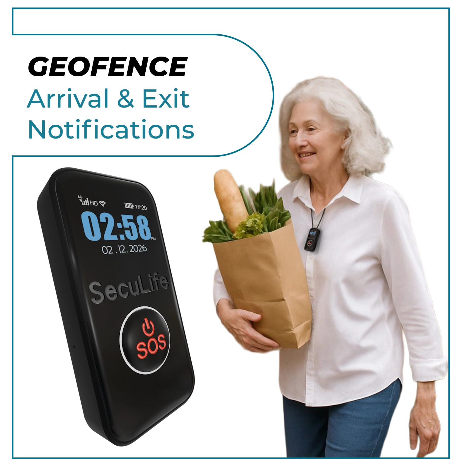 Best budget friendly senior geofence alert system with arrival and exit notifications,
SOS emergency button, automatic fall detection, and money back guarantee