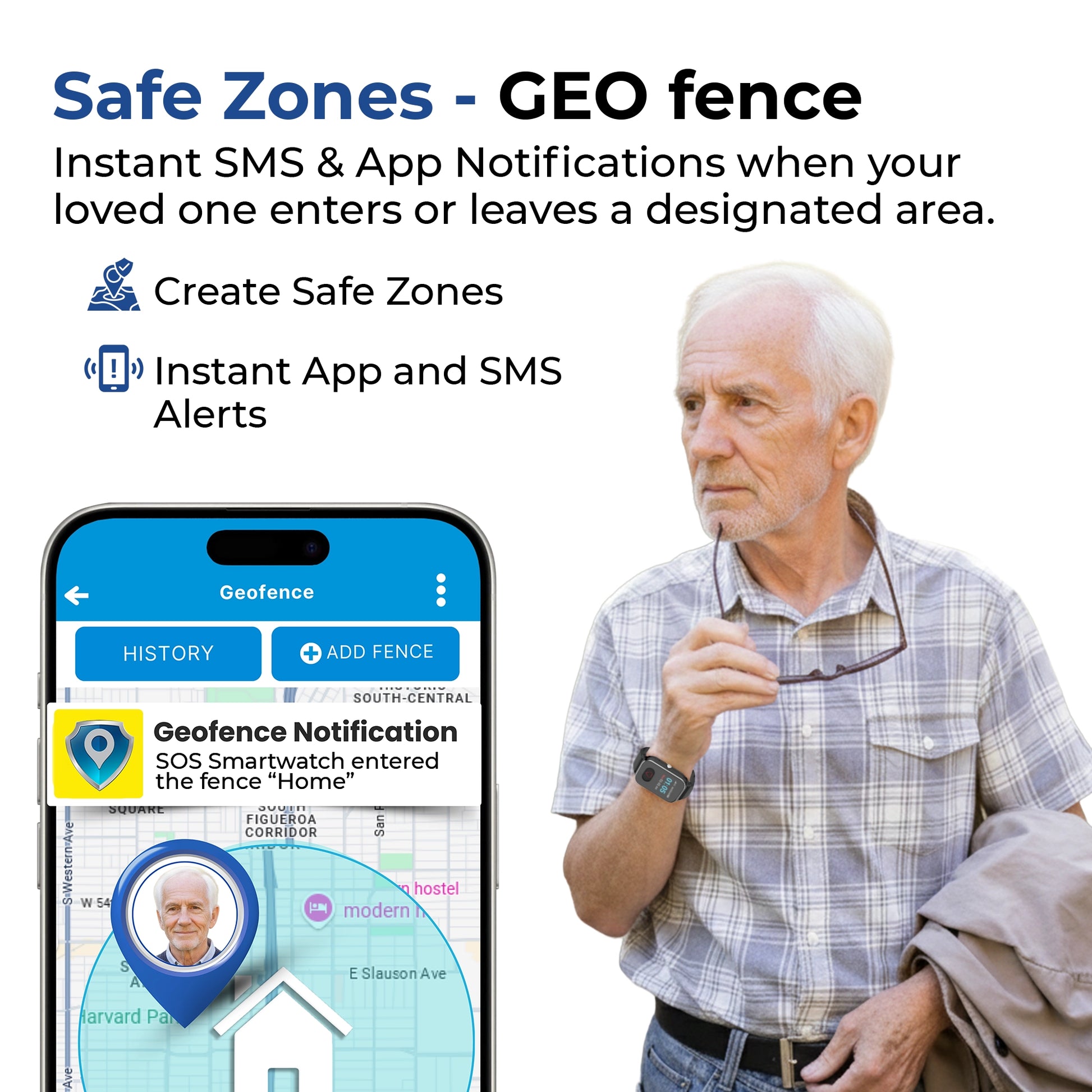 Best GPS smartwatch for seniors with geofencing safe zone notifications, real time
tracking, emergency alerts, and easy to use caregiver mobile app