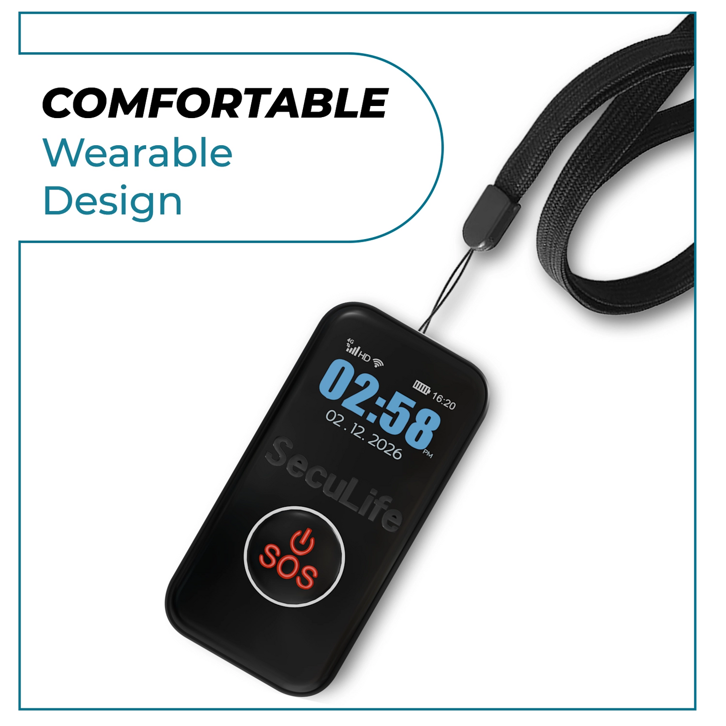 Easy to use senior wearable medical alert pendant with fall detection, GPS tracking,
comfortable lightweight design and affordable no contract monitoring