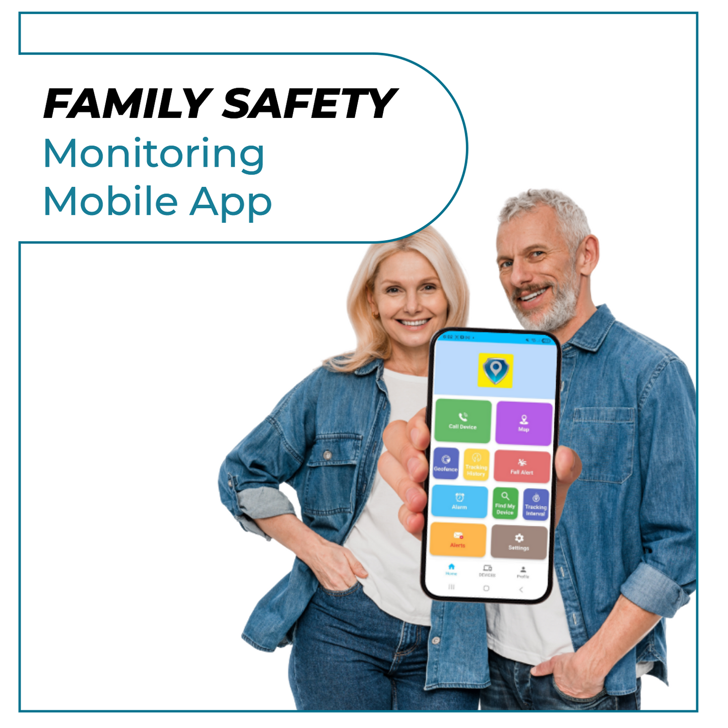 Family-friendly SecuLife senior safety mobile app with fall detection, SOS button,
real-time alerts, and emergency notifications for elderly loved ones