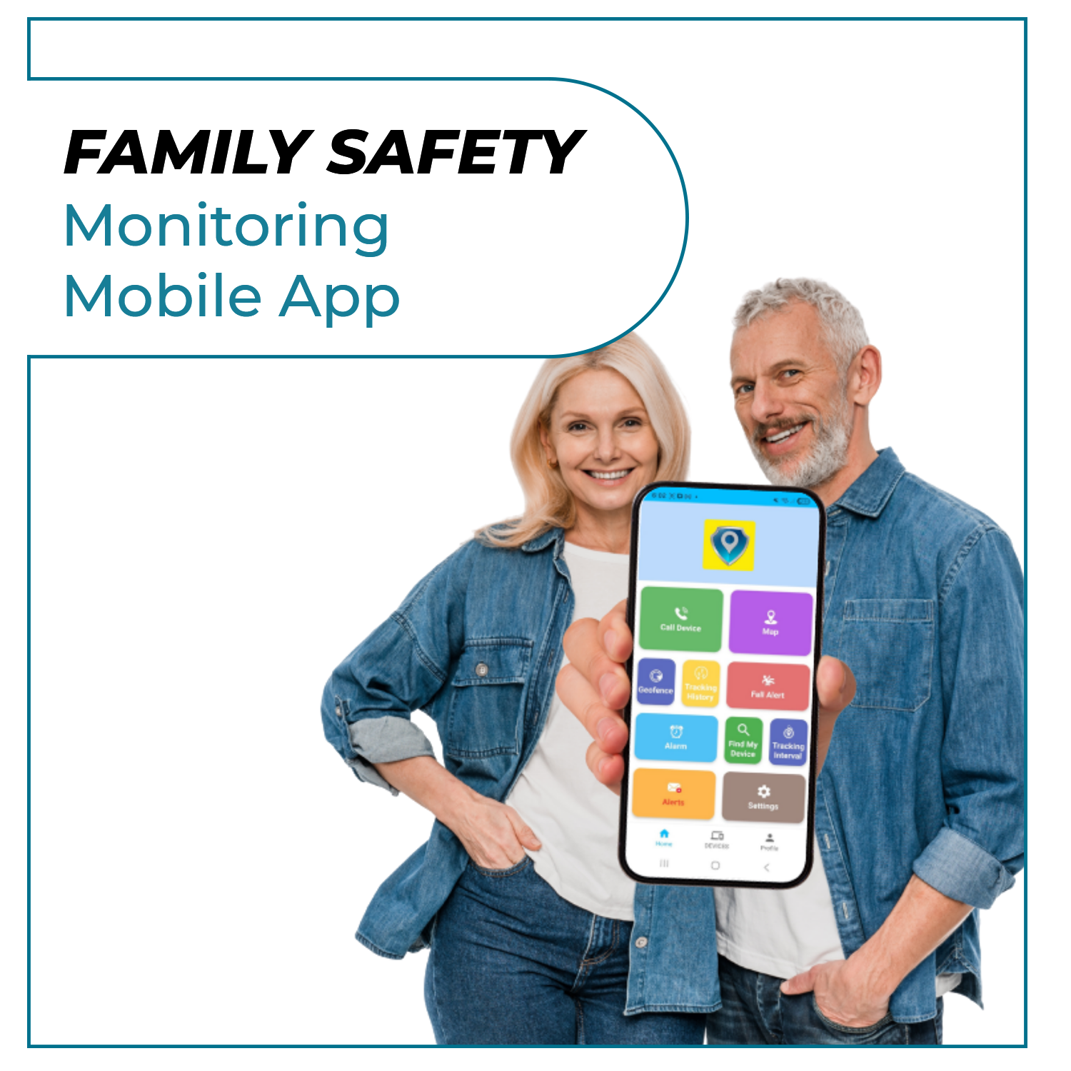 Family-friendly SecuLife senior safety mobile app with fall detection, SOS button,
real-time alerts, and emergency notifications for elderly loved ones