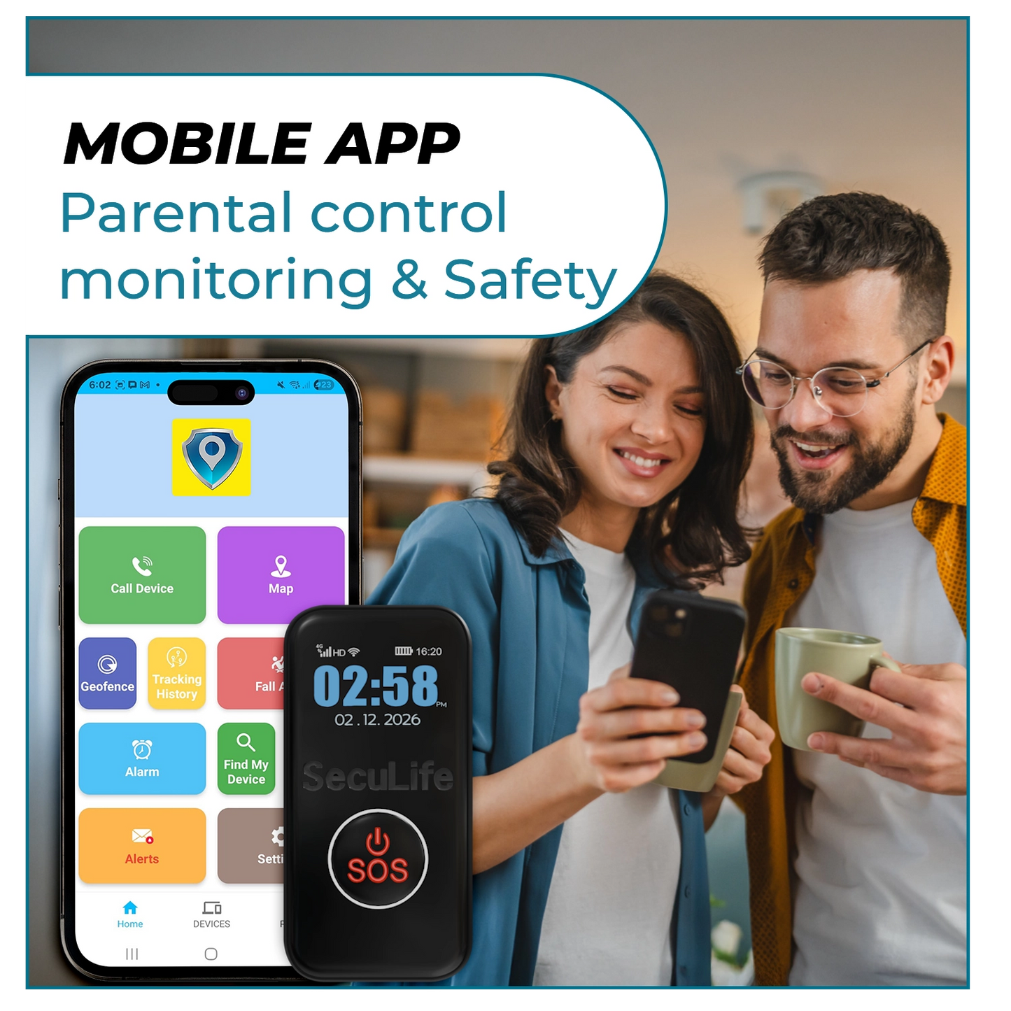 Kids GPS tracker mobile app with parental control monitoring, live location tracking,
and safety alerts