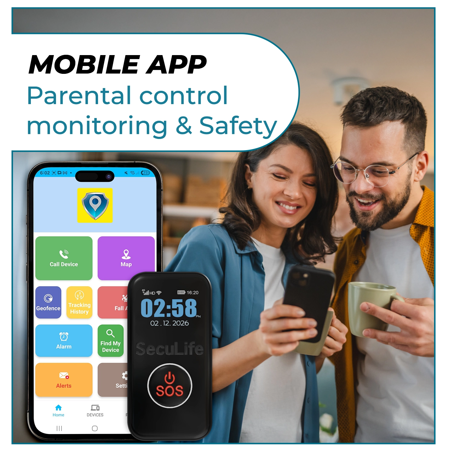Kids GPS tracker mobile app with parental control monitoring, live location tracking,
and safety alerts
