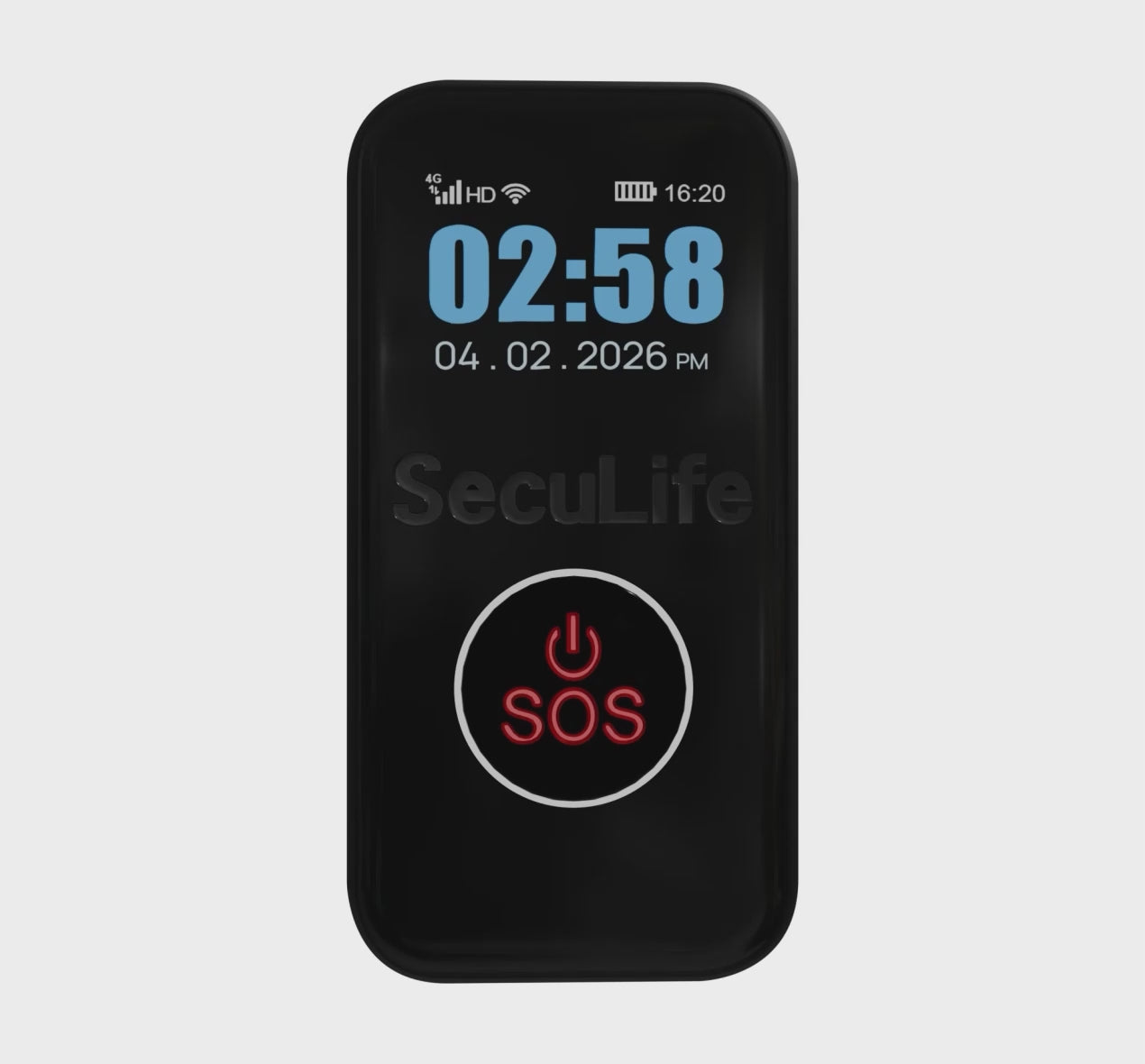 Elderly wearing SecuLife fall detection GPS tracker medical alert device with SOS
emergency alert and real-time caregiver notifications