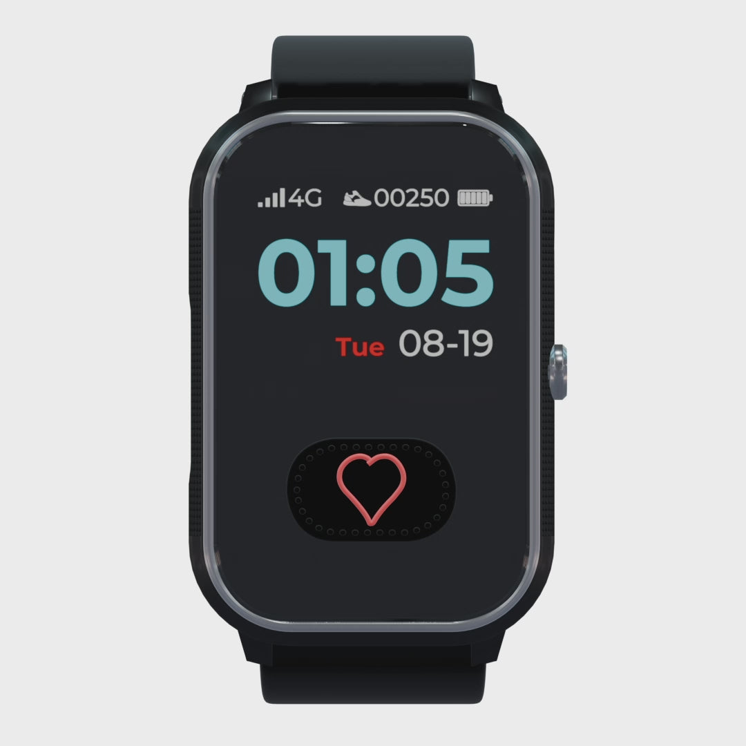 Best senior fall detection smartwatch with GPS tracking, SOS emergency button, two way voice calling, caregiver mobile app monitoring elderly parents living alone.