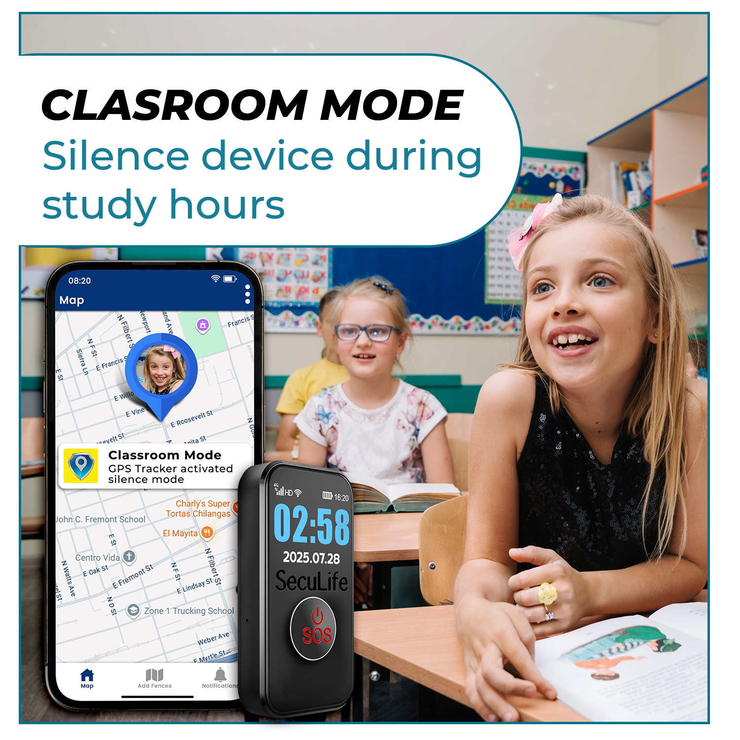 kids s8 pendant classroom compliance silence mode