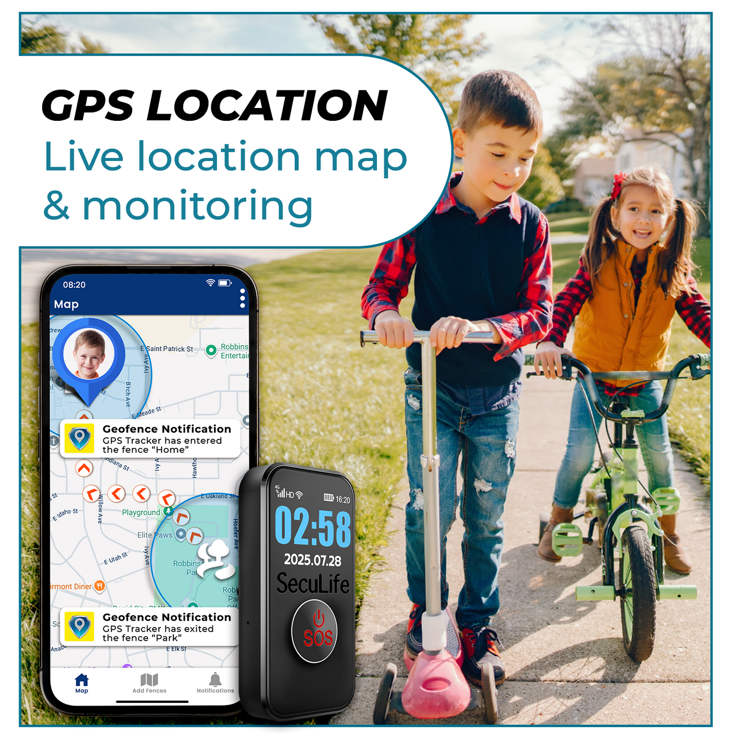 kids s8 pendant live location tracking