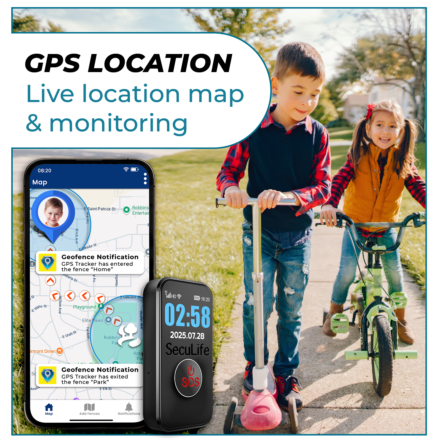 kids s8 pendant live location tracking
