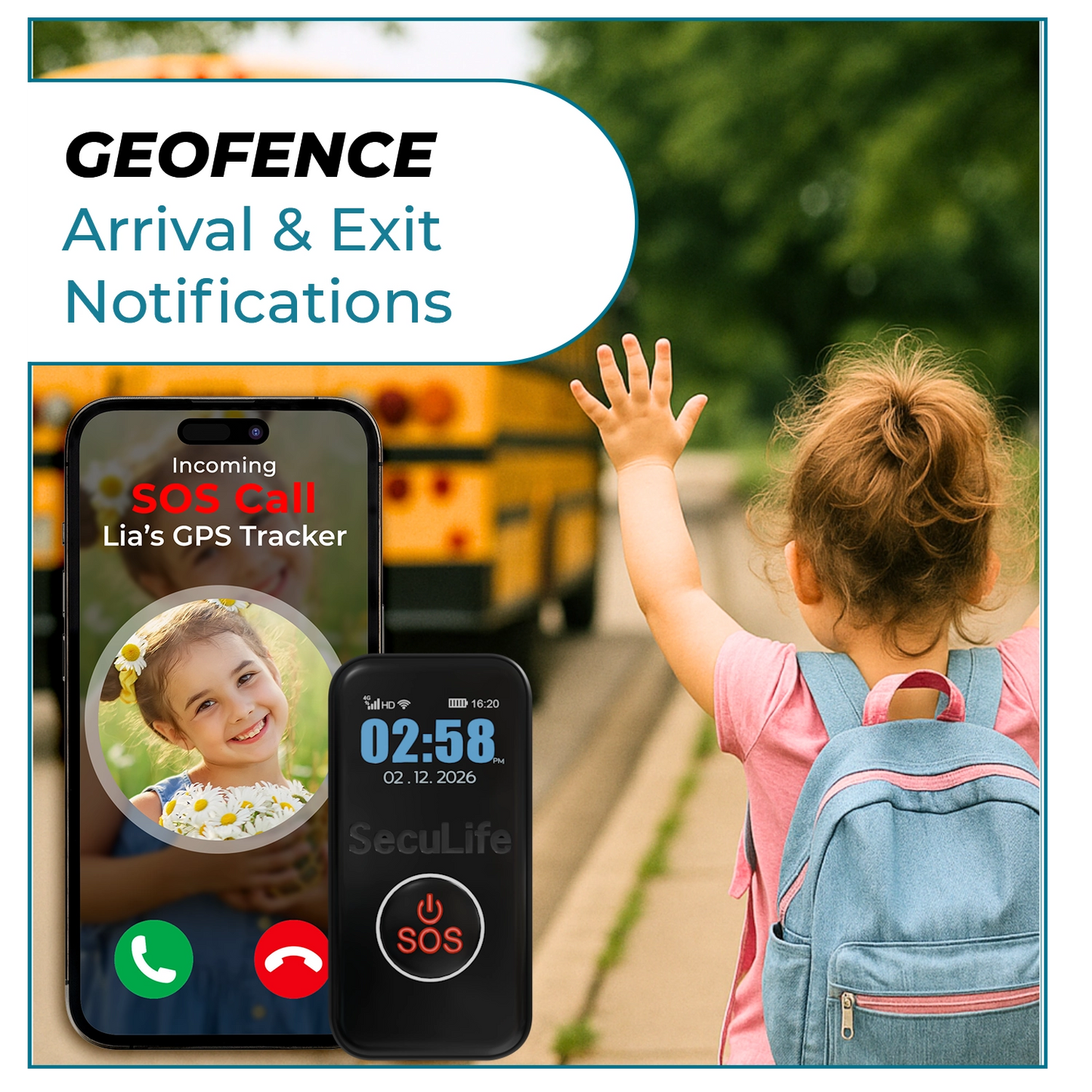 SecuLife Kids GPS Wearable Safety Pendant