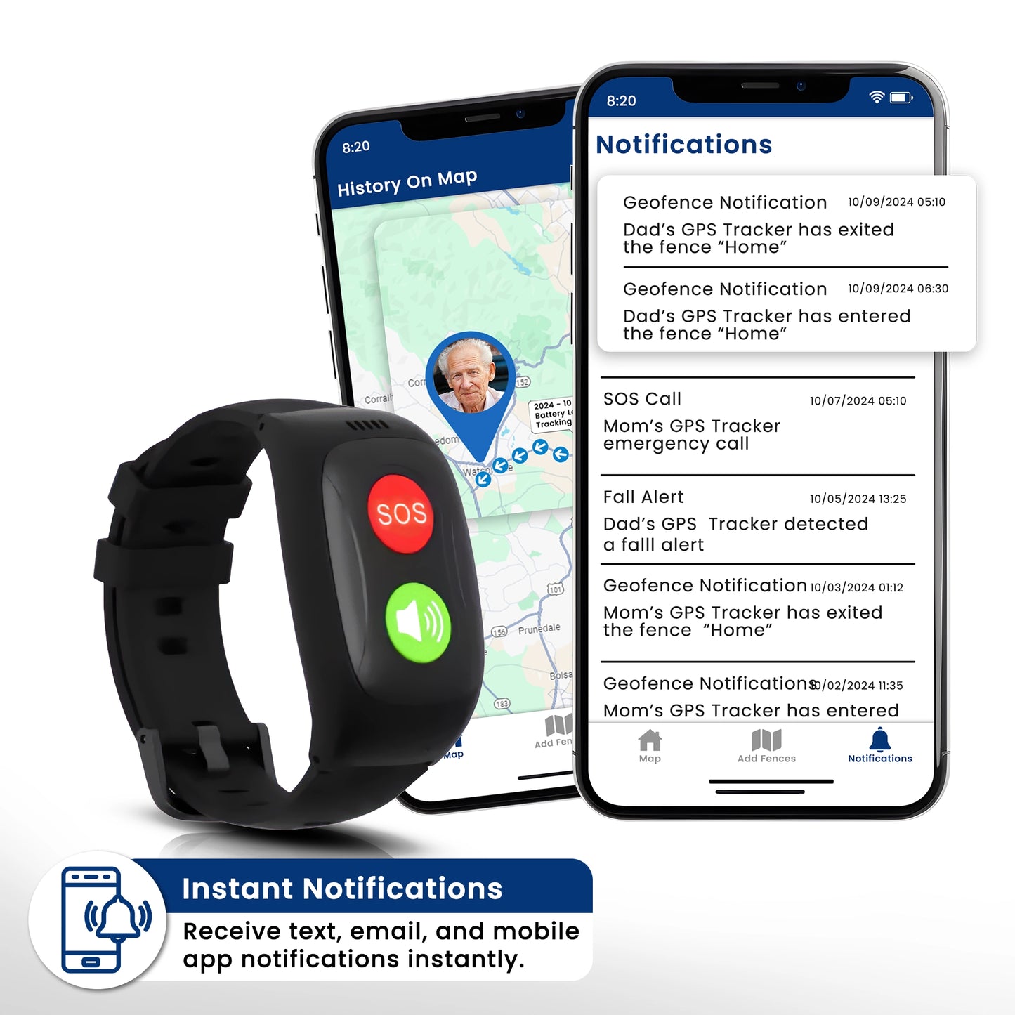 SOS Wristband Personal Emergency Response System For Seniors